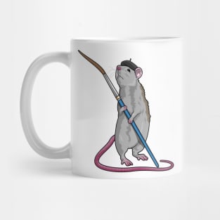 Rat as Painter with Paint brush Mug